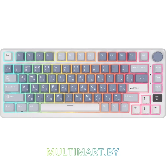 Клавиатура Royal Kludge RK-M75 (белый/синий, RK Silver)